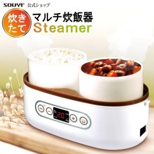 SOUYI SY-110 雙陶瓷蒸煮鍋 (蒸菜/蒸飯/燉湯/保溫) 