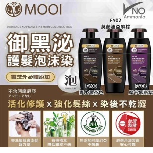 台灣 MOOI 御黑泌泡沫染髮液 320ml