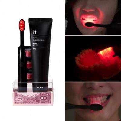 E:FLASH ME FLASH 8億潔牙套裝 (紅光LED牙刷 + 牙齦護理牙膏150G)