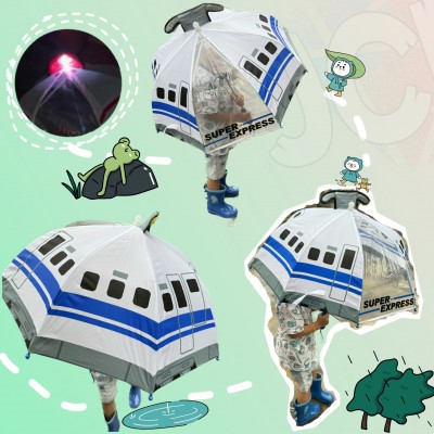 新幹線 直升機兒童雨傘直傘長傘47cm (有燈光+有聲音)