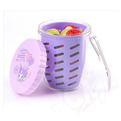 韓國制 KUROMI / CINNAMOROLL 水果便當 配 不銹鋼叉套裝