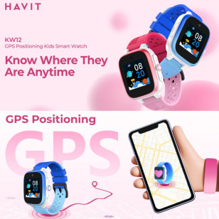 HAVIT KW12 4G GPS兒童定位智能手錶 定位超準 2色