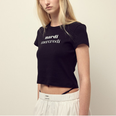 露腰修身短袖  4色  CROPPED FITTED TSHIRT DOUBLE LOGO