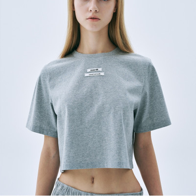 上衣 CROPPED BASIC TSHIRT DOUBLE LABEL