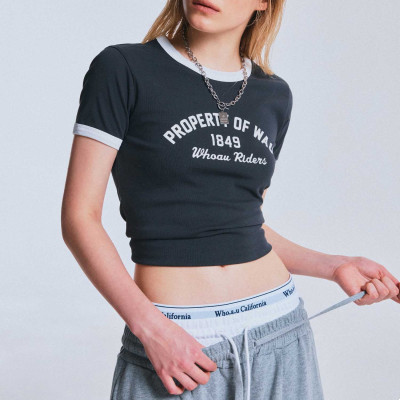 Biker Ringer T-shirt(F) 顯瘦修身